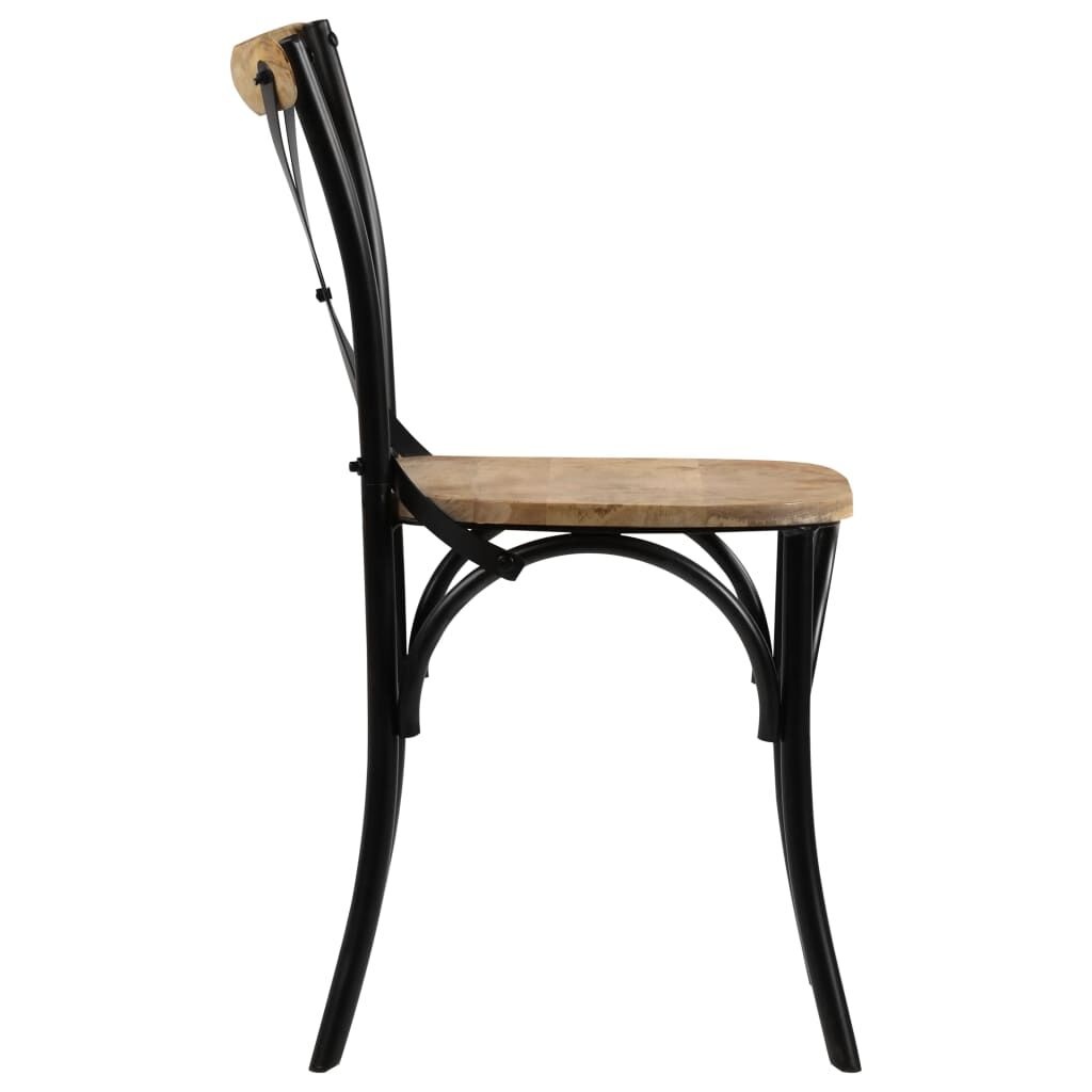 vidaXL Kruisstoelen 2 st massief mangohout zwart