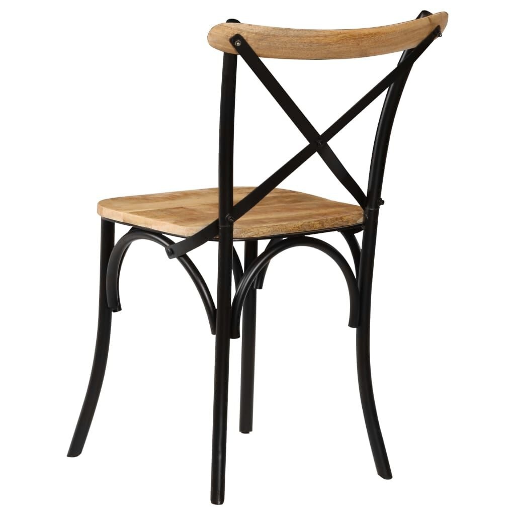 vidaXL Kruisstoelen 2 st massief mangohout zwart