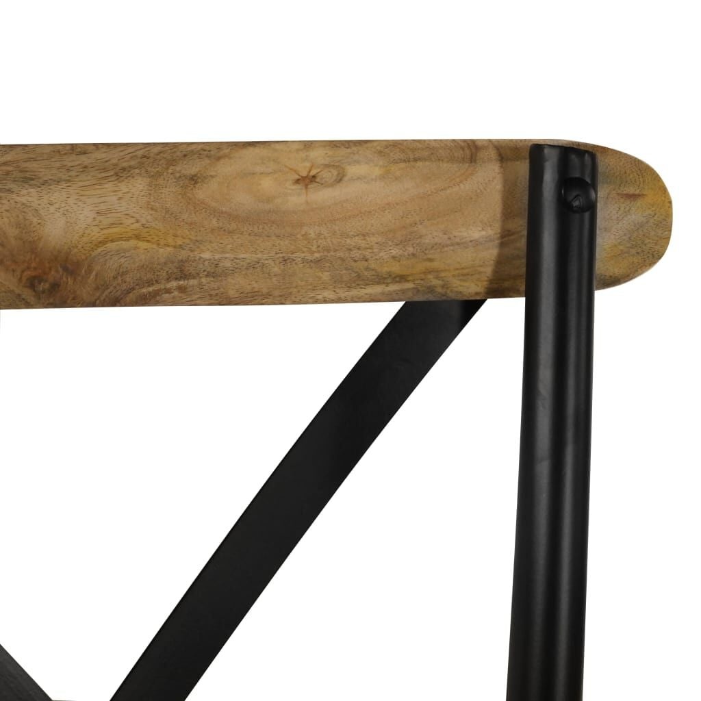 vidaXL Kruisstoelen 2 st massief mangohout zwart