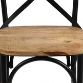 vidaXL Kruisstoelen 2 st massief mangohout zwart