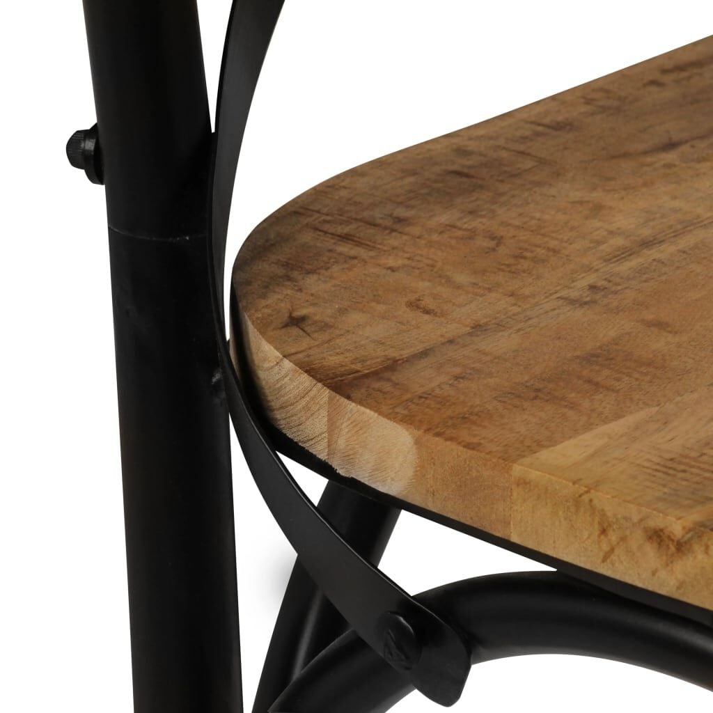 vidaXL Kruisstoelen 2 st massief mangohout zwart
