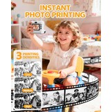 CalineGam Kids Camera Instant Print, 1080P HD Instant Print Camera voor kinderen met 32 GB-kaart en 3 rollen papier, kerst- en verjaardagscadeaus voor meisjes en jongens van 3-12 jaar