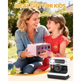 CalineGam Kids Camera Instant Print, 1080P HD Instant Print Camera voor kinderen met 32 GB-kaart en 3 rollen papier, kerst- en verjaardagscadeaus voor meisjes en jongens van 3-12 jaar