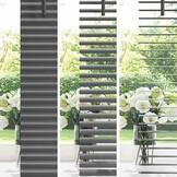 vidaXL Raamblind met gordijnen Donkergrijs Aluminium
