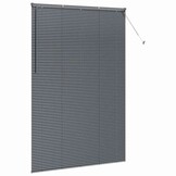 vidaXL Raamblind met gordijnen Donkergrijs Aluminium
