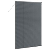 vidaXL Raamblind met gordijnen Donkergrijs Aluminium