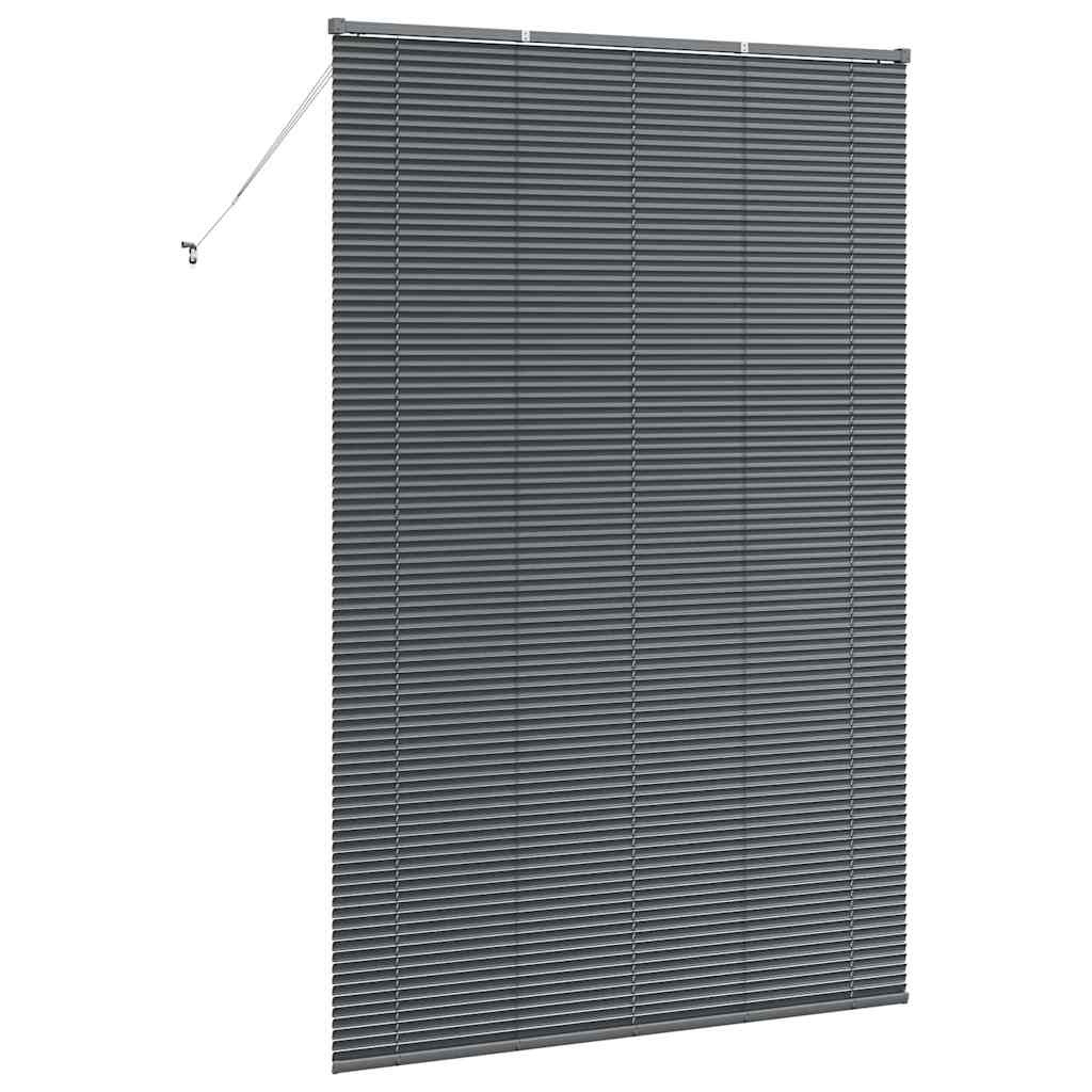 vidaXL Raamblind met gordijnen Donkergrijs Aluminium