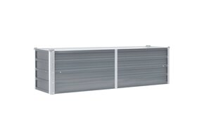 Verhoogde Plantenbak Staal Grijs 160x40x45 cm - 33% Korting