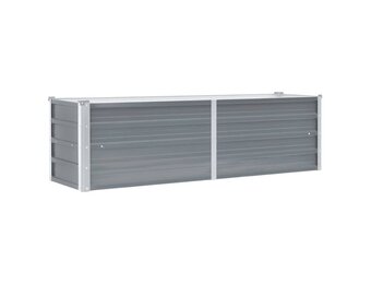 vidaXL Plantenbak verhoogd 160x40x45 cm gegalvaniseerd staal grijs