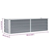 vidaXL Plantenbak verhoogd 160x40x45 cm gegalvaniseerd staal grijs