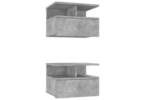 Nachtkastjes 2 stuks - 40x31x27 cm - Bewerkt Hout - Betongrijs - 34% Korting