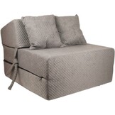 Logeermatras met kussen - 70cm x 200cm x 15cm - Opvouwbaar - Grijs