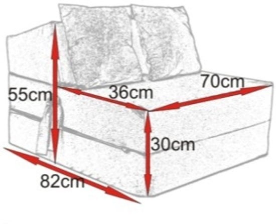 Logeermatras met kussen - 70cm x 200cm x 15cm - Opvouwbaar - Grijs
