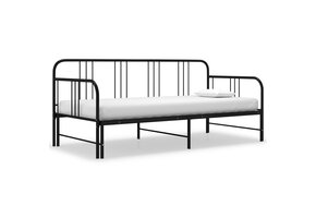 Uittrekbare Slaapbank Metaal Zwart 90x200cm - 35% Korting!