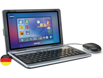 VTech Genio leerlaptop XL - leercomputer met groot 7" LCD-scherm met internettoegang, tekstprogramma en veel leerinhoud - voor kinderen van 5-12 jaar, grijs