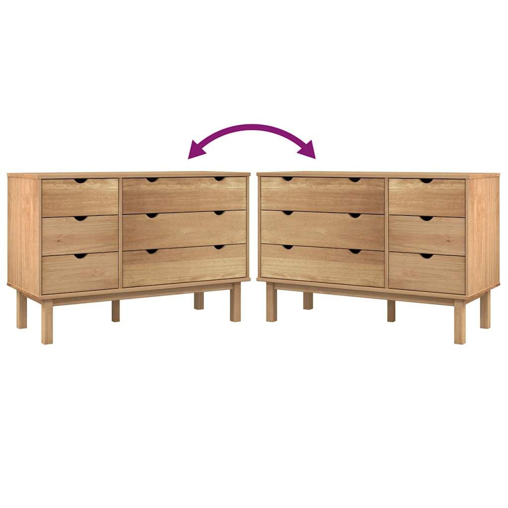 vidaXL Ladekast OTTA 111x43x73,5 cm massief grenenhout