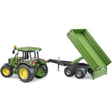 bruder 02108 - John Deere 5115 M met aanhangwagen met opbouw | Tractor met aanhanger voor de boerderij, landbouw, speelgoed vanaf 3 jaar, schaal 1:16