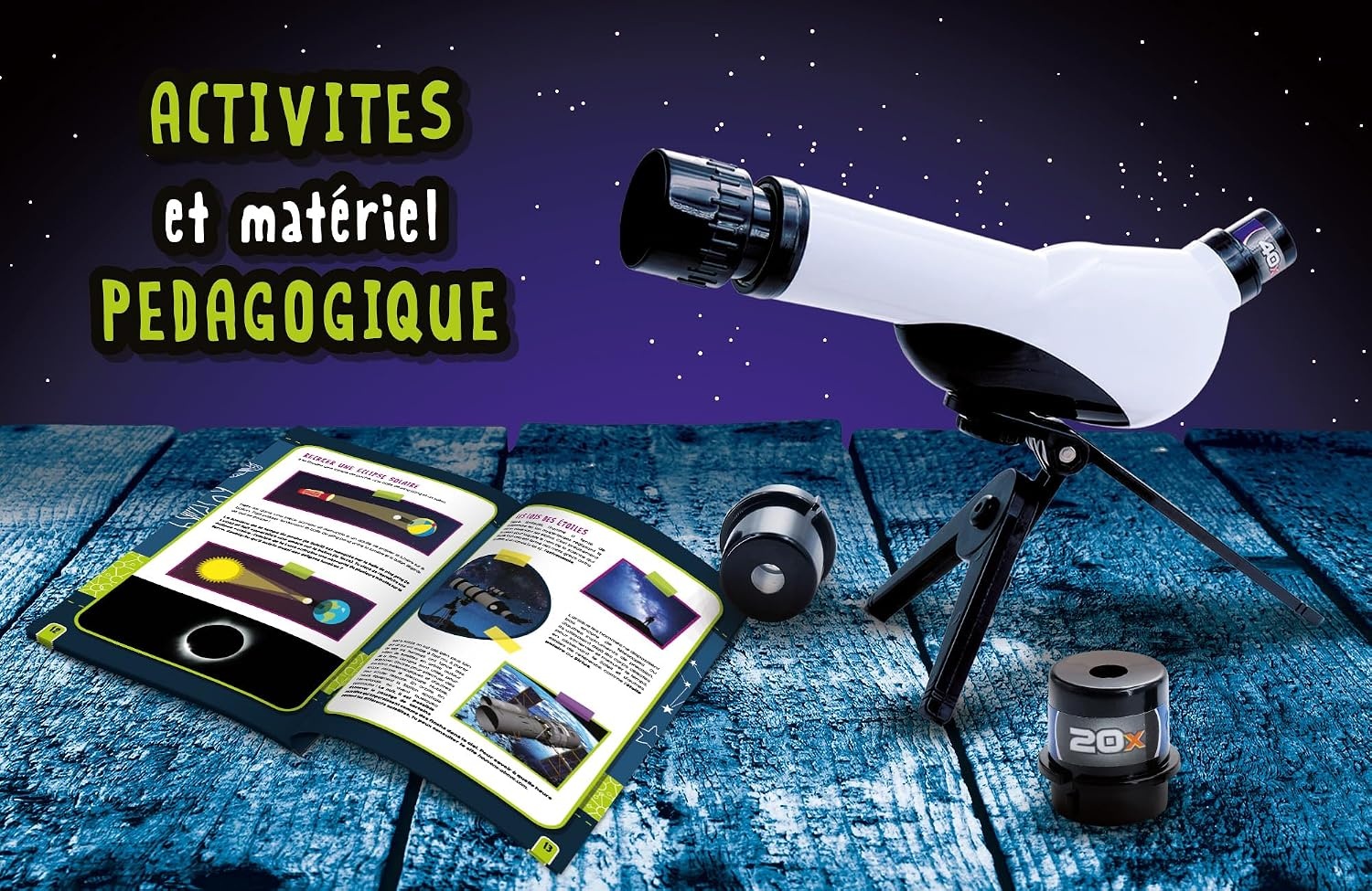 Lisciani - I'm A Genius - Telescoop voor kinderen vanaf 7 jaar - educatief spel astronomie - sterrenkijken en natuur - zoom x 20 x 30 x 40 cm - cadeau-idee voor verjaardag - wetenschappelijke