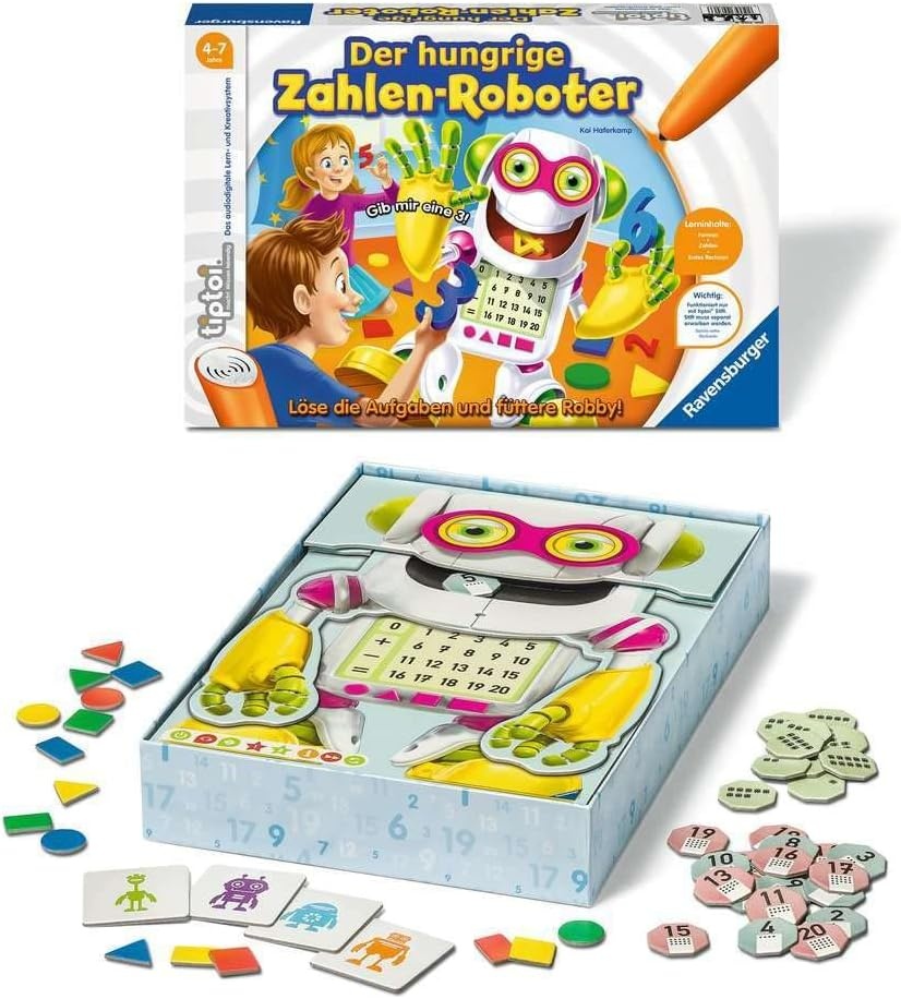 Tiptoi Leerzaam Cijfer Robot Spel (4+) - Leer Vormen & Cijfers - 38% Korting