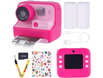 Digitale Kindercamera met Directe Print & 48MP - Zwart-wit | 29% Korting