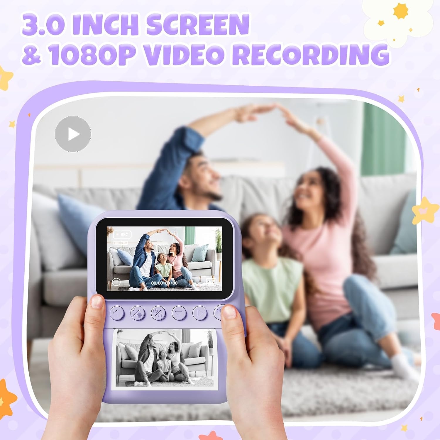Kindercamera met Direct Print - 48MP HD & 3" Scherm (29% Korting)