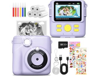 Lila Digitale Kinder Sofortbildcamera met Directe Printfunctie (3-12 jaar) - 29% Korting