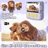 Lila Digitale Kinder Sofortbildcamera met Directe Printfunctie (3-12 jaar) - 29% Korting