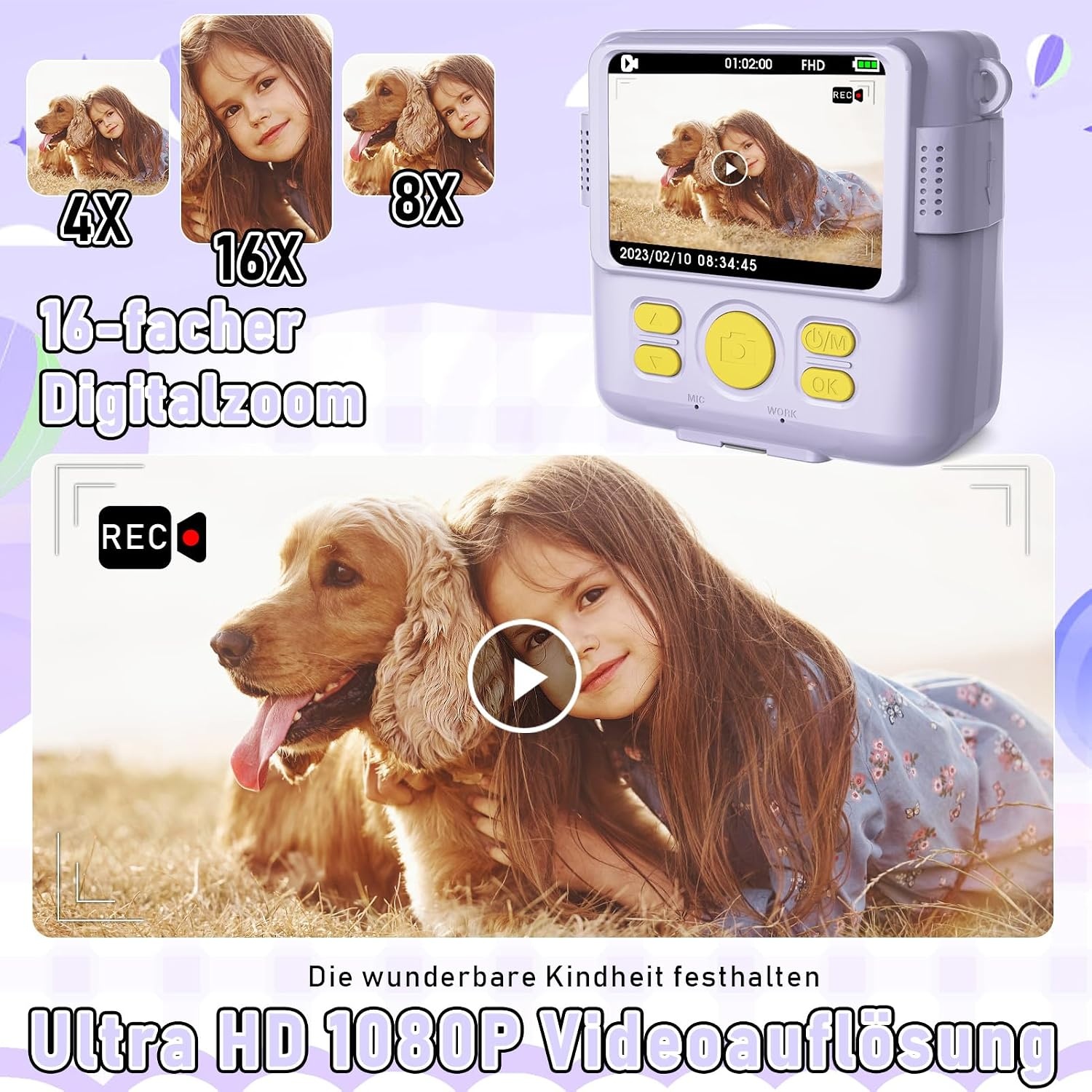 Lila Digitale Kinder Sofortbildcamera met Directe Printfunctie (3-12 jaar) - 29% Korting