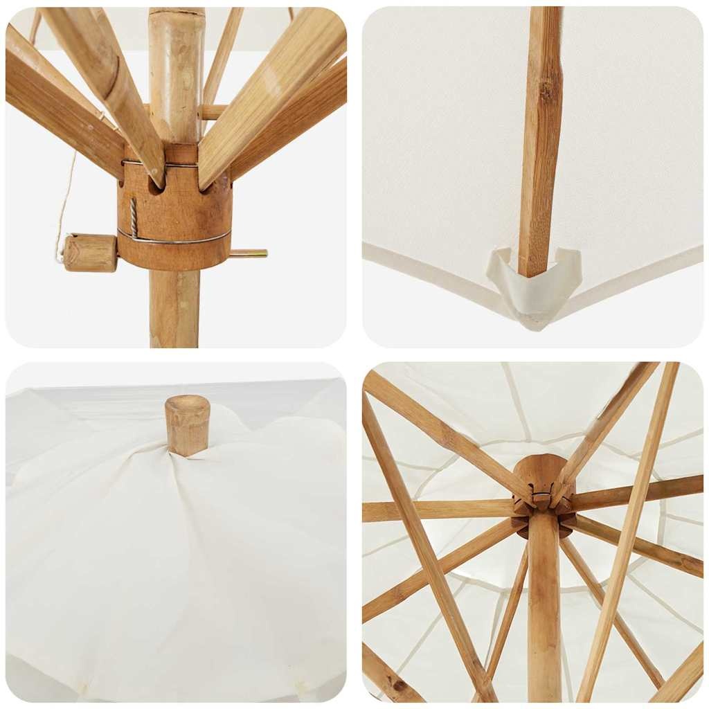 VidaXL Tuinparasol Crèmewit - Bamboe - 150x150x210 cm (34% Korting)