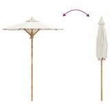 VidaXL Tuinparasol Crèmewit - Bamboe - 150x150x210 cm (34% Korting)