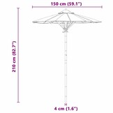 VidaXL Tuinparasol Crèmewit - Bamboe - 150x150x210 cm (34% Korting)