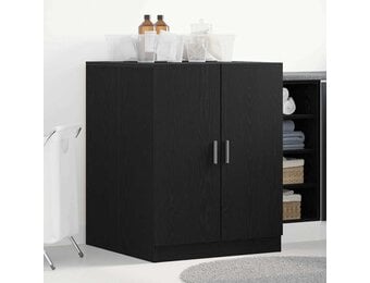 vidaXL Wasmachinekast Zwart Eiken 70,5 x 71,5 x 91,5 cm Bewerkt hout