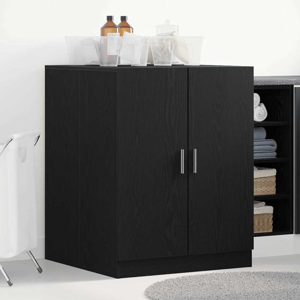 vidaXL Wasmachinekast Zwart Eiken 70,5 x 71,5 x 91,5 cm Bewerkt hout