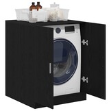 vidaXL Wasmachinekast Zwart Eiken 70,5 x 71,5 x 91,5 cm Bewerkt hout