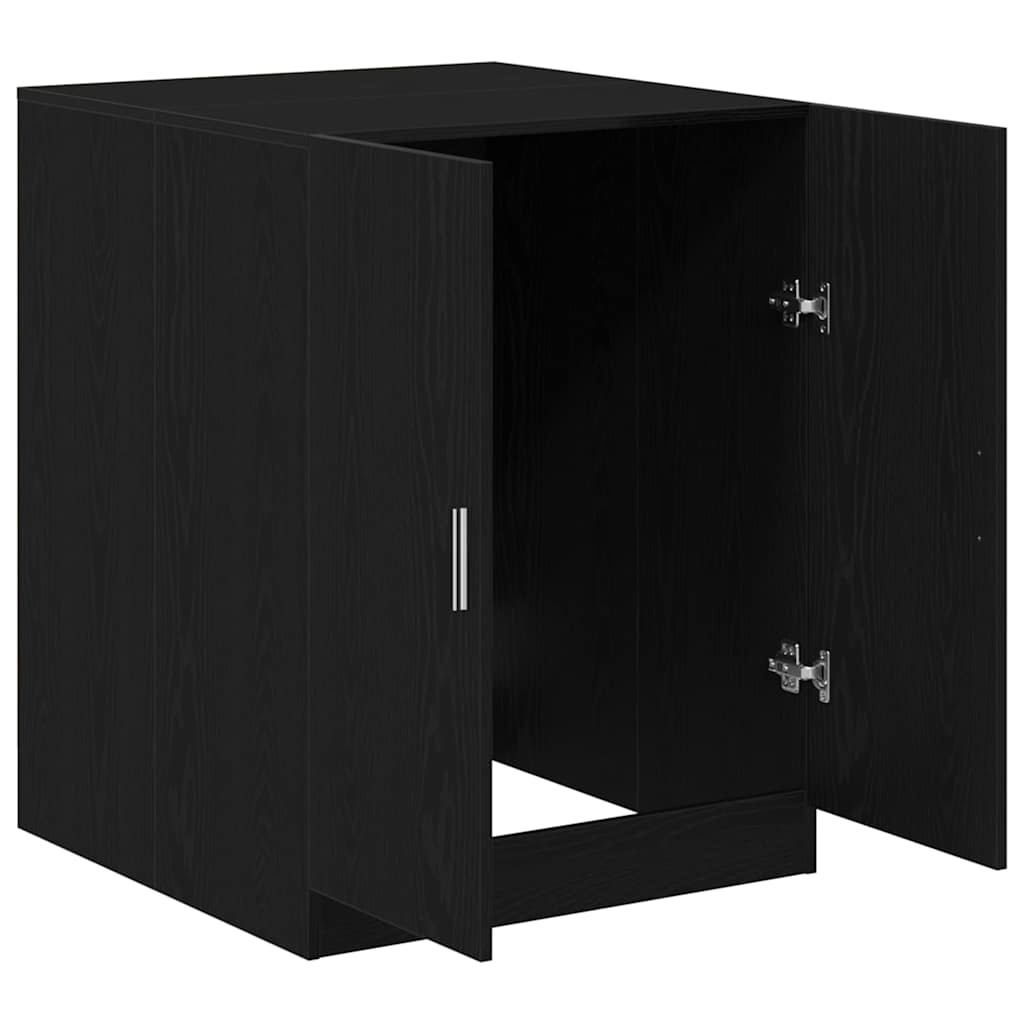 vidaXL Wasmachinekast Zwart Eiken 70,5 x 71,5 x 91,5 cm Bewerkt hout