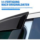 Winddeflector Regendeflector voor Ford Ranger 2012-2022 T6 T7 T8 Dubbele Cabine (o.a. Wildtrak, Raptor) Acryl Getint Zwart 4-delige set