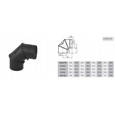 Darco verstelbare 3-segmenten bocht 120 mm zwart