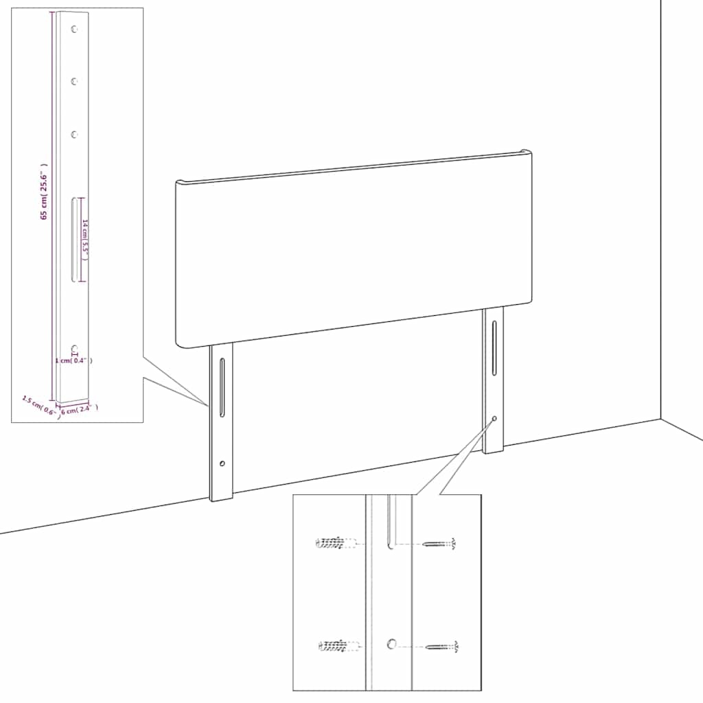 vidaXL Hoofdbord 100x7x78/88 cm fluweel donkergrijs