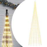 vidaXL LED Kerstboom Vlaggenmast 3000 LEDs Warm Wit 800 cm - 81% Korting!