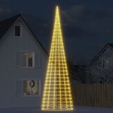 vidaXL LED Kerstboom Vlaggenmast 3000 LEDs Warm Wit 800 cm - 81% Korting!