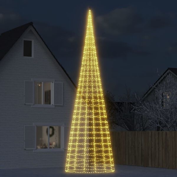 vidaXL LED Kerstboom Vlaggenmast 3000 LEDs Warm Wit 800 cm - 81% Korting!