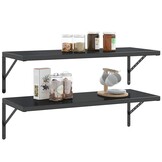 vidaXL Plankdragers 4 st 40x2,5x25 cm roestvrijstaal zwart