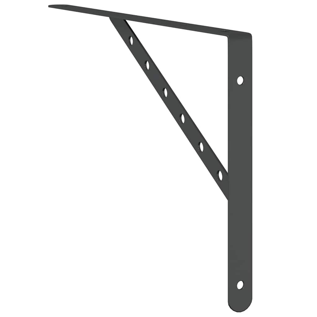vidaXL Plankdragers 4 st 40x2,5x25 cm roestvrijstaal zwart