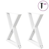 vidaXL Eettafelpoten 2 st 70x(72-73,3) cm staal wit