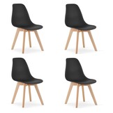 Eetkamerstoelen KITO - set van 4 eettafel stoelen - zwart