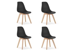 Eetkamerstoelen KITO Set van 4 Zwart - 35% Korting