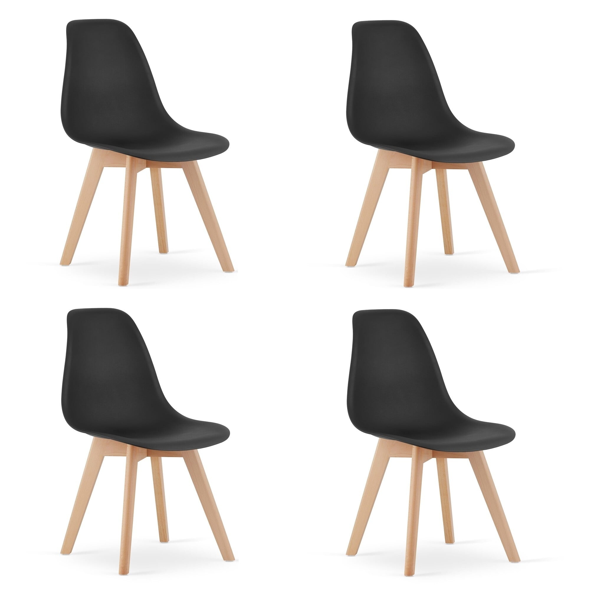 Eetkamerstoelen KITO - set van 4 eettafel stoelen - zwart