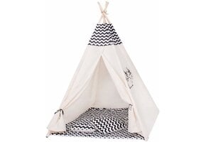 Speeltent Wigwam Zebra Katoen & Grenenhout - 33% Korting!