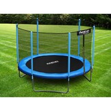 Trampoline - 244 cm - blauw - met ladder en buitenrand net - tot 80 kg