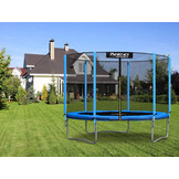 Trampoline - 244 cm - blauw - met ladder en buitenrand net - tot 80 kg